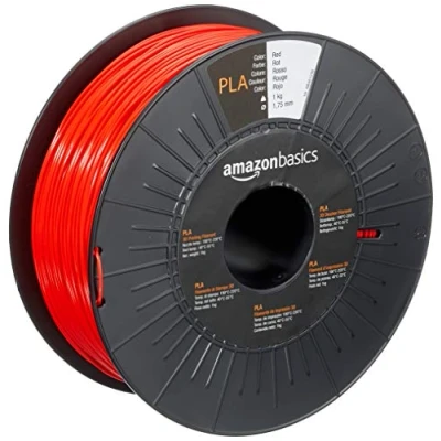 Abbildung von Amazon Basics 3D Drucker Filament aus PLA Kunststoff, 1.75 mm, Rot, 1 kg Spule