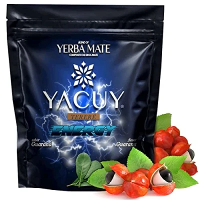 Abbildung von yerba Mate Tee Yacuy ENERGY 500g Terere mit Guarana Brasilianisch natürliches Aroma loose leaf 0,5kg