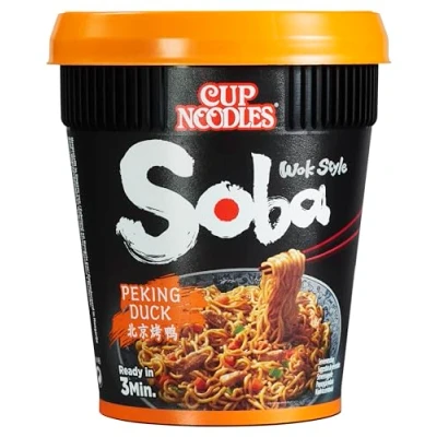 Abbildung von Nissin Cup Noodles Soba Peking Duck, 8er Pack, Wok Style Instant Nudeln japanischer Art, mit Würzsauce, Ente &amp; Gemüse, schnell im Becher zubereitet, asiatisches Essen (8 x 87 g)