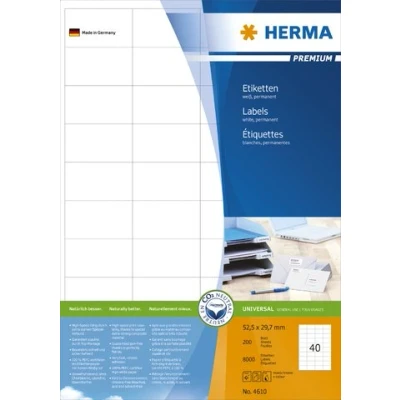 Abbildung von HERMA Etiketten 4610 weiß 52,5 x 29,7 mm