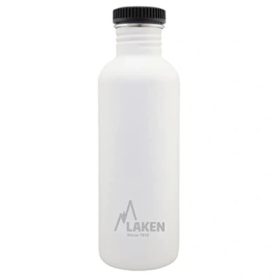 Abbildung von Laken Basic Steel flasche, Edelstahlflasche für Kinder und Erwachsene,Standard Mund Schraubverschluss, 1L Weiß