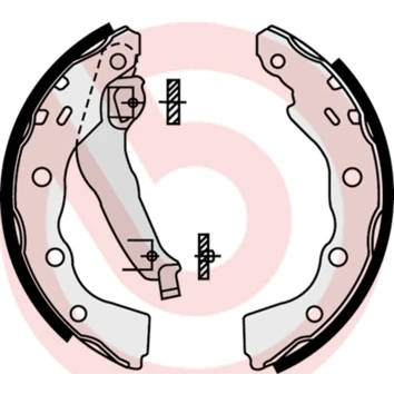Abbildung von BREMBO S 54 515 Bremsbacken 203 39 mit Handbremshebel MITSUBISHI: Space Star, Carisma Schrägheck, Limousine