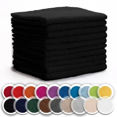 Abbildung von NatureMark Seiftuch Frottier Seiftücher 10er Pack 30x30cm, 100% Baumwolle, (10 St), Waschlappen Seiflappen 30 x cm, Schwarz