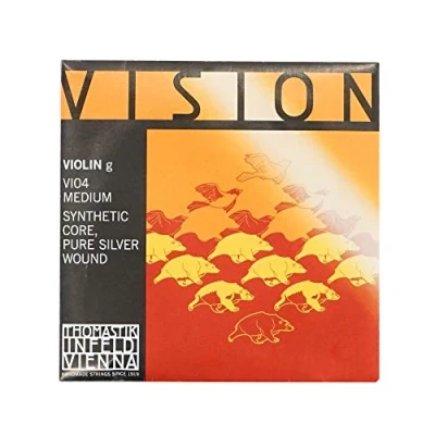 Abbildung von Thomastik Einzelsaite für 4/4 Violine Vision G Saite Kunststoffkern, Rein Silber umsponnen, mittel