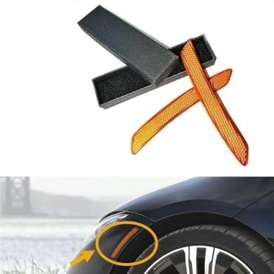 Abbildung von SHENGG 2 stücke Auto Reflektierende Aufkleber Tür Warnung Band Streifen 3 Farben Sicherheit Mark Reflektor Aufkleber(Orange)