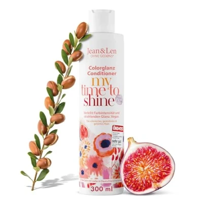 Abbildung von Jean &amp; Len Conditioner Colorglanz Arganöl Feige, für coloriertes und strapaziertes Haar, Intensive Leuchtkraft Farbbrillanz, ohne Silikone Parabene, vegan, 300 ml