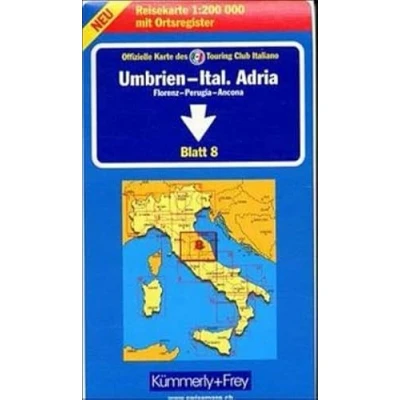 Abbildung von Kümmerly &amp; Frey Karten, Umbrien, Italienische Adria: Strassenkarte 1:200000 Florenz Perugia Ancona Blatt 8 (Kümmerly+Frey Strassenkarten)