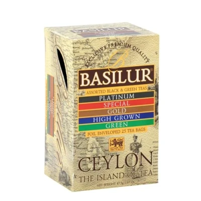 Abbildung von Basilur Tee Set Ceylon 5 Teesorten 2er Pack (2 x 25 Teebeutel) Schwarztee Grüntee