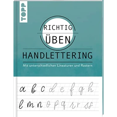 Abbildung von richtig üben Handlettering: Mit unterschiedlichen Lineaturen und Rastern