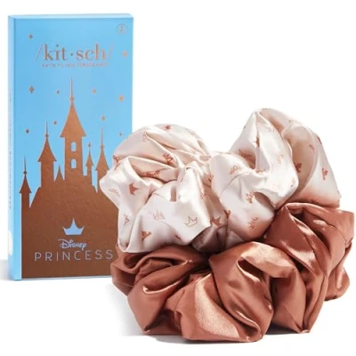 Abbildung von Kitsch Disney Satin Haargummis für Frauen, weicher als Seiden Haare, Mädchen und niedlicher Haargummi, 2 Stück, Wüstenkrone