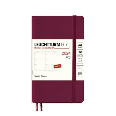 Abbildung von LEUCHTTURM1917 367674 Wochenkalender, Softcover, Pocket (A6) 2024, 12 Monate, Port Red, Englisch