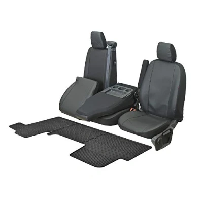 Abbildung von Passgenaue Kunstleder Sitzbezüge VIP und Gummifußmatten kompatibel mit Nissan NV400 ab 2011 EIN Set