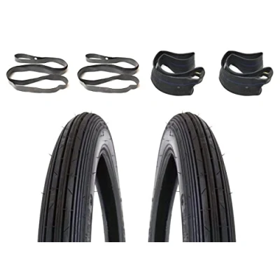 Abbildung von Streetparts24 Komplett Satz Reifen + Schlauch Felgenband 2 1/4 x 17, 2.25 17 Zoll für Hercules Zündapp Kreidler Simson