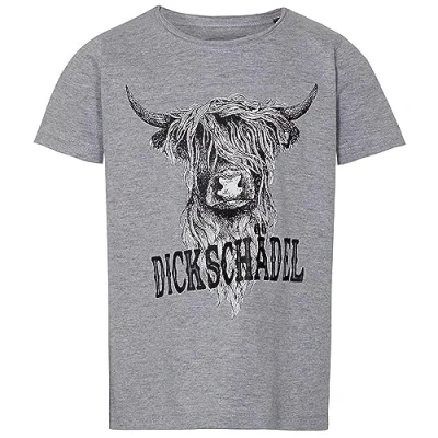 Abbildung von T Shirt Quani Kids grau Kinder Trachtenshirt mit süßem Print Dickschädel 122