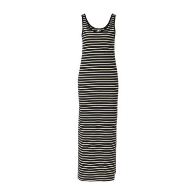 Abbildung von QS Langes MIT Streifen Maxikleid, Damen, Größe: Large, Schwarz