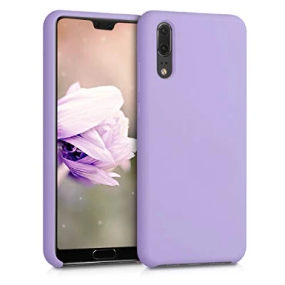 Abbildung von kwmobile Hülle kompatibel mit Huawei P20 Silikon Handy Case Handyhülle weiche Oberfläche kabelloses Laden Lavendel