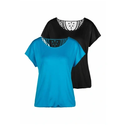 Abbildung von Lascana 2 PACK Bluse, Damen, Größe: 32/34, Türkis