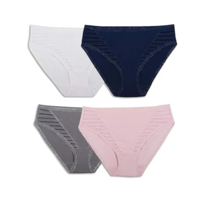 Abbildung von Fruit of the Loom Damen Breathable Underwear, Moisture Wicking Keeps You Cool &amp; Comfortable, Available in Plus Size Unterhose, Hi Cut Fashion Sortiert, Large (7 US) (4er Pack)
