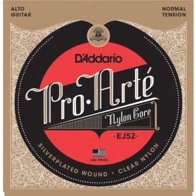 Abbildung von D&#039;Addario Gitarrensaiten Konzertgitarre Akustikgitarre Akustik Gitarre Saiten Classical Guitar Strings EJ52 Saitensatz für Alto Gitarre, Pro Arte Silver/Clear/Normal