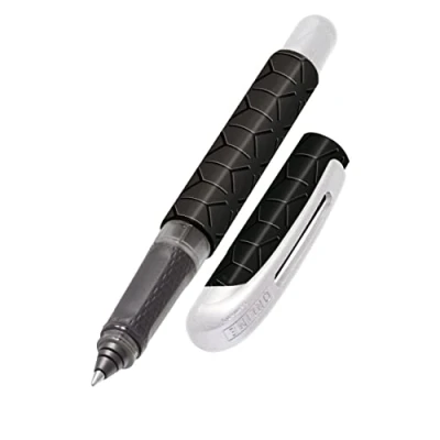 Abbildung von Online Tintenpatronen Rollerball College Black Style, Stift für Rechtshänder und Linkshänder, ergonomisches Griffstück, hochwertiger Tintenroller, Standard Tintenpatronen, inkl. Kombipatrone blau, 1 Stück (1er Pack)
