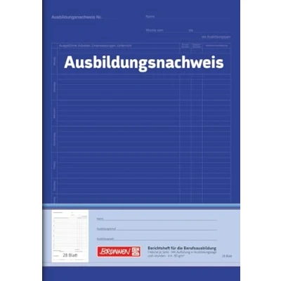 Abbildung von Brunnen 104257001 Berichtsheft Ausbildung / Ausbildungsnachweisheft (A4, 28 Blatt, 1 Woche je Seite)