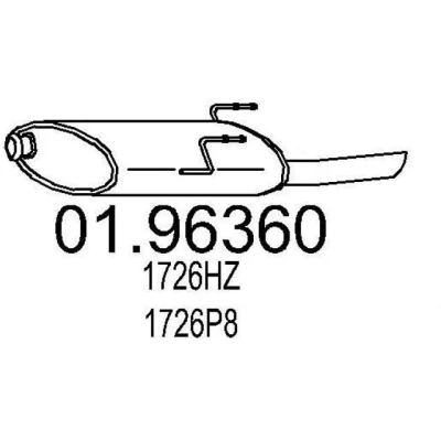Abbildung von MTS 01.96360 Endschalldämpfer 780 PEUGEOT: 406 Kombi, Limousine