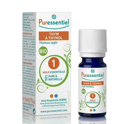 Abbildung von Puressentiel, Ätherisches Thymianöl, 100% rein und natürlich, OEBBD (botanisch biochemisch definiertes ätherisches Öl), aus biologischem Anbau, vegan tierversuchsfrei, 5 ml