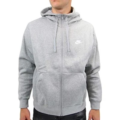 Abbildung von Nike Sportswear CLUB Hoodie Sweatjacke, Herren, Größe: 3XL, Dark grey heather/matte silver/white