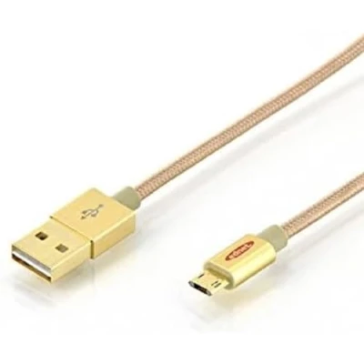Abbildung von ednet 31054 USB 2.0 Daten /Ladekabel, Nylon, Stecker verdrehsicher, 1 Meter, doppelt geschirmt, Kontakte vergoldet, Farbe: gold