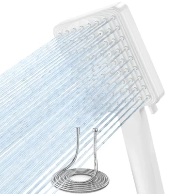 Abbildung von VOXON Duschkopf mit Schlauch 1,8m, Handbrause Duschbrause Groß, Wassersparend Hochdruck, Einhand Einstellung, Brausekopf 6 Strahlarten