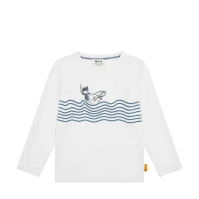 Abbildung von Steiff T Shirt Langarm EU Größe 110 Bright White, Sweatshirt, Longsleeve für Kinder, Pullover langärmelig, Babyoberteil, ideales Basic Shirt, bequem und weich, waschmaschinenfest