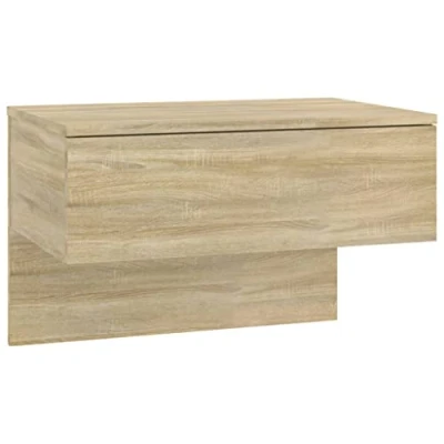 Abbildung von vidaXL Wand Nachttisch Hängend Nachtschrank Nachtkonsole Nachtkommode Schlafzimmer Schrank Kommode Wandschrank Hängeschrank Sonoma Eiche Holzwerkstoff