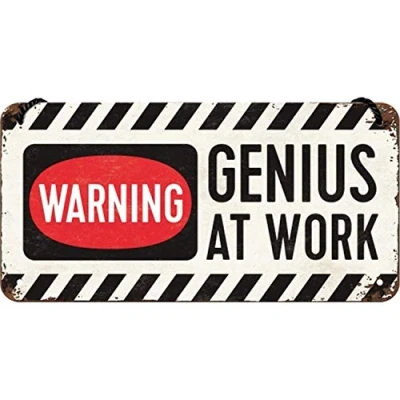 Abbildung von Nostalgic Art Metallschild Hängeschild Achtung Genius at Work