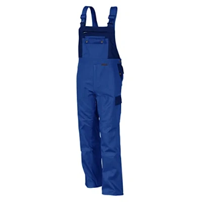 Abbildung von QUALITEX HIGH QUALITY WORKWEAR Arbeitslatzhose stylische Arbeitshose faserverstätkter Blaumann xtra strapazierfähig (1 tlg) MG 300 g Latzhose mit 11 Taschen Pflegeleicht Waschbar