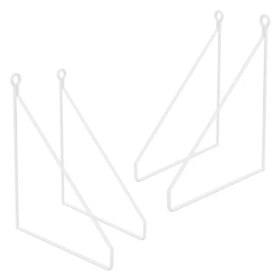 Abbildung von ML Design 4 Stück Regalhalterung 200 mm, Weiß, Metall, Dreieckige Regalhalterungen, Schwebe Regalwinkel, Draht Wandhalterung, Regalträger für Wandmontage, Wandregal Wandkonsole Hängeregal Regalstütze