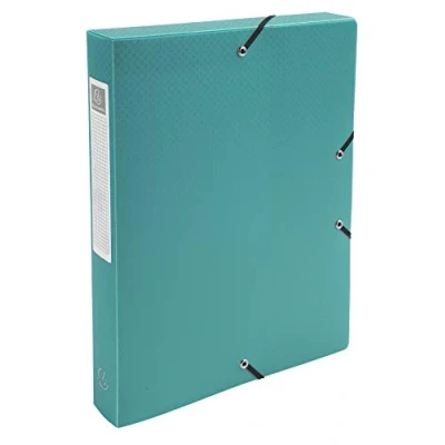 Abbildung von Exacompta 59781E 8er PackSammelbox OPAK mit Gummizug 40 mm breit aus blickdichtem Kunststoff Rückenschild für DIN A4 Archivbox Heftbox Dokumentenbox Zeichenbox schwarz