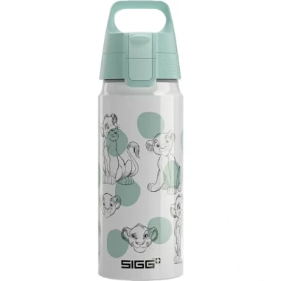 Abbildung von SIGG Alu Trinkflasche Kinder WMB ONE Simba &amp; Nala Für Kohlensäurehaltige Getränke Geeignet Auslaufsicher Federleicht BPA frei Klimaneutral Zertifiziert Weiss 0,6L