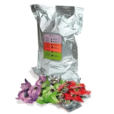 Abbildung von Creano Teeblumen 36 Teekugeln weißer, schwarzer &amp; grüner Tee Großpackung, Erblühtee im Bulkpack, Teerosen, Blooming Tea, Flowering Tea