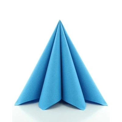 Abbildung von Sovie HORECA Servietten in Aquablau aus Linclass Airlaid, stoffähnliche Einwegservietten ideal für Hochzeit &amp; Partys, 40 x cm, 50 stück