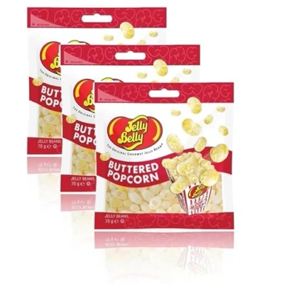 Abbildung von Jelly Belly 3x Butterpopcorn, 3 x 70g