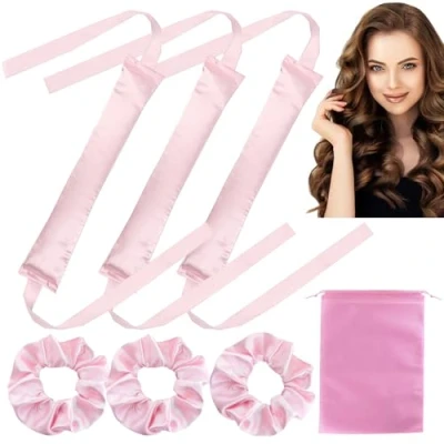 Abbildung von 3 PCS Locken Ohne Hitze,Heatless Curls Band für Langes und Mittleres Haar,Hitzefreie Lockenwickler Hitze,Locken Hitze Lange Haare Perfekt DIY Volumen