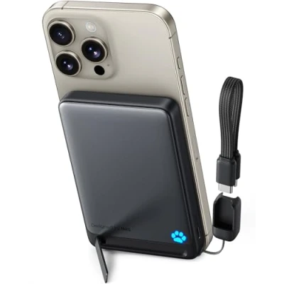 Abbildung von INIU Qi2 zertifizierte 30W Magnetische Powerbank, 10000mAh Ultradünn Externe Batterie, USB C in&amp;Out Wireless Powerbank Schnellaufladung für iPhone 16 15 14 Pro Max Mag Safe Case