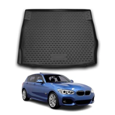 Abbildung von OMAC Kofferraummatte Kofferraumwanne kompatibel mit BMW 1er F20 2011 2015 Gummi TPE Schwarz
