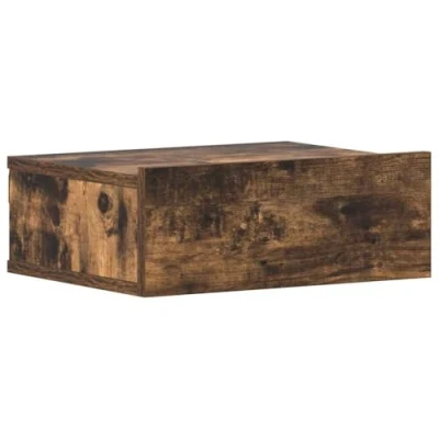 Abbildung von vidaXL Nachttisch Hängend Wand Nachtschrank Nachtkonsole Nachtkommode Wandschrank Hängeschrank Räuchereiche 40x30x15cm Holzwerkstoff