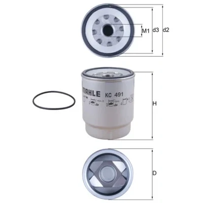 Abbildung von MAHLE ORIGINAL KC 491D Kraftstofffilter Anschraubfilter VOLVO: FH 16