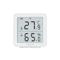 Abbildung von LogiLink SC0116 Thermo Hygro Messgerät, Wi Fi Fernüberwachung (per Smart Life App) für eine gesunde Luftqualität, Amazon Alexa &amp; Google Sprachsteuerung, Weiß