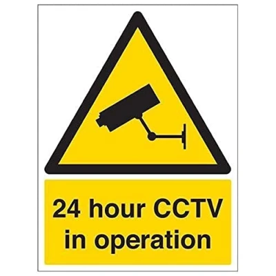 Abbildung von vsafety 6e001bc s &quot;24 Stunde CCTV in Operation&quot; Warnung Sicherheit Zeichen, selbstklebendes Vinyl, Portrait, 300 mm x 400 mm, schwarz/gelb
