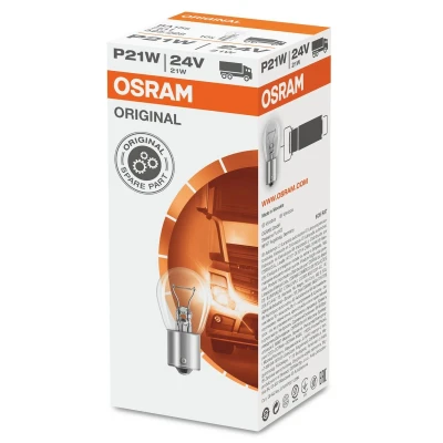 Abbildung von OSRAM ORIGINAL LINE 7511 Glühlampe, Blinkleuchte 24 21 P21W MAN: M 2000 M, TGM, TGX, MERCEDES BENZ: T2/LN1 Kasten / Kombi, ATEGO 2, Vario Kipper