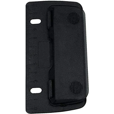 Abbildung von Wedo 67801 Taschenlocher Kunststoff (zum Abheften für 8 cm Lochung, 2 fach, mit 12 Skala) schwarz