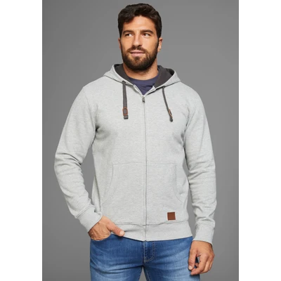 Abbildung von Man&#039;s World Kapuzensweatjacke mit kontrastfarbigem Innenfutter